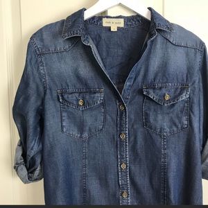 Anthropologie Cloth & Stone Chambray Shirt, XS